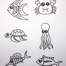 简笔画超萌海洋生物合辑